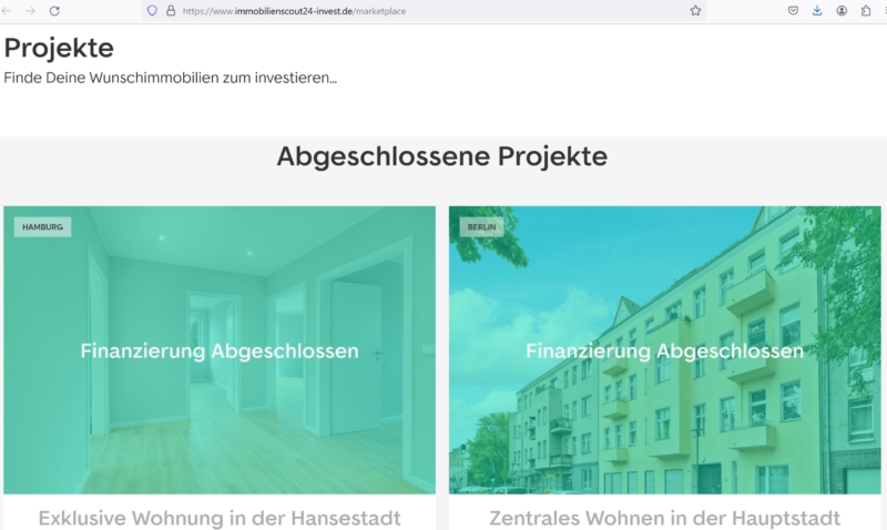 ImmoInvest abgeschlossene Projekte