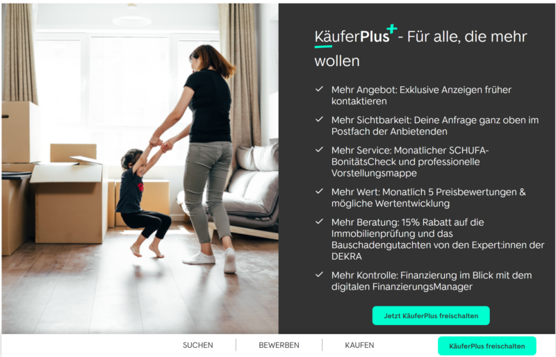 Käuferplus ImmoScout24 Leistungsspektrum