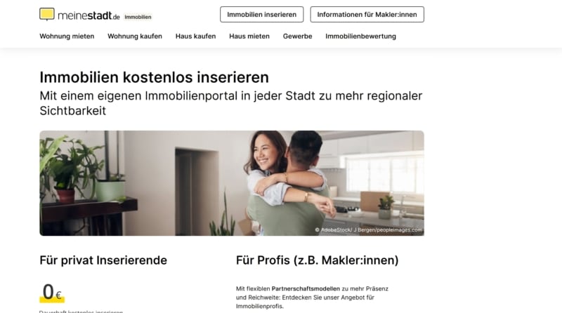Meinestadt Immobilienportal Immobilie kostenlos inserieren