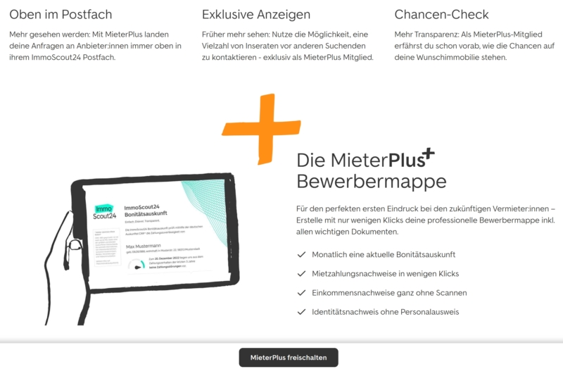 MieterPlus Bewerbermappe