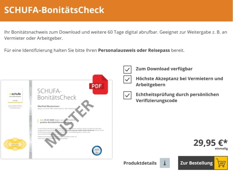 Schufa Bonitätscheck