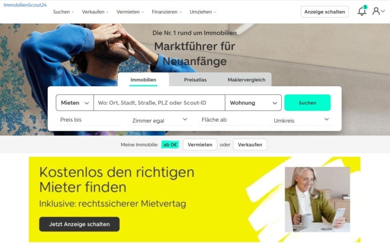 Kostenlose Vermietungsanzeige beim ImmobilienScout24