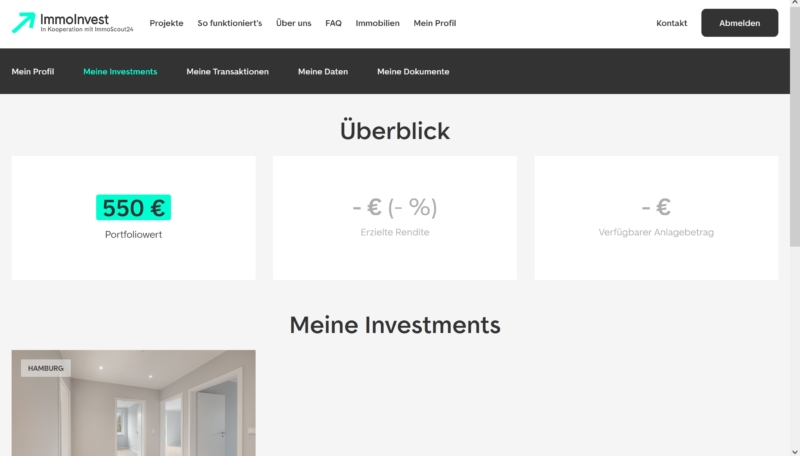 Bonus bei Investment Immoscout24 Kooperation mit ImmoInvest
