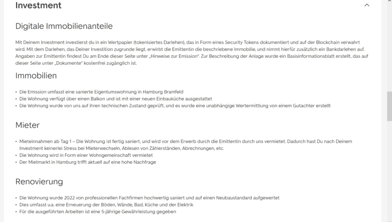 ImmoInvest mittels Token Blockchain ETW Hamburg